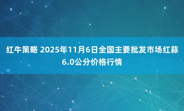 红牛策略 2025年11月6日全国主要批发市场红蒜6.0公分价格行情
